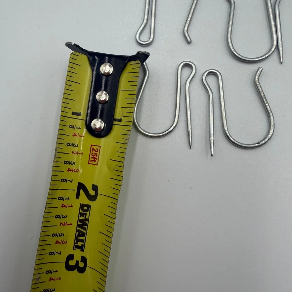 Unbranded Drapery Pin Hooks Silver Metal 1.25 Inch Heavy Duty Pleat Curtain 30pc